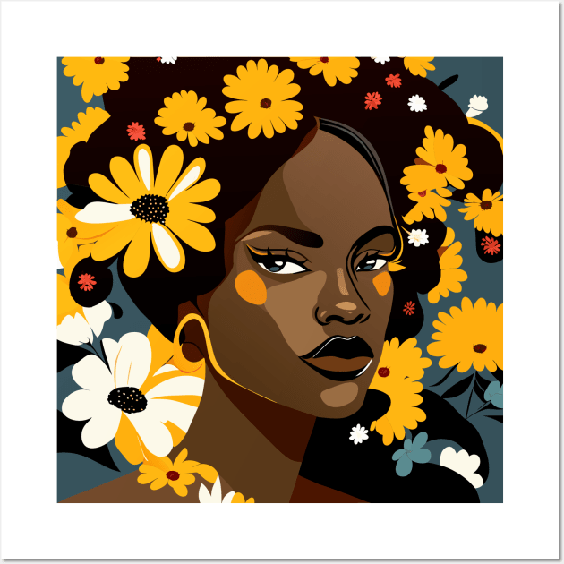 Daisy lady portrait Wall Art by Lilbangdesigns